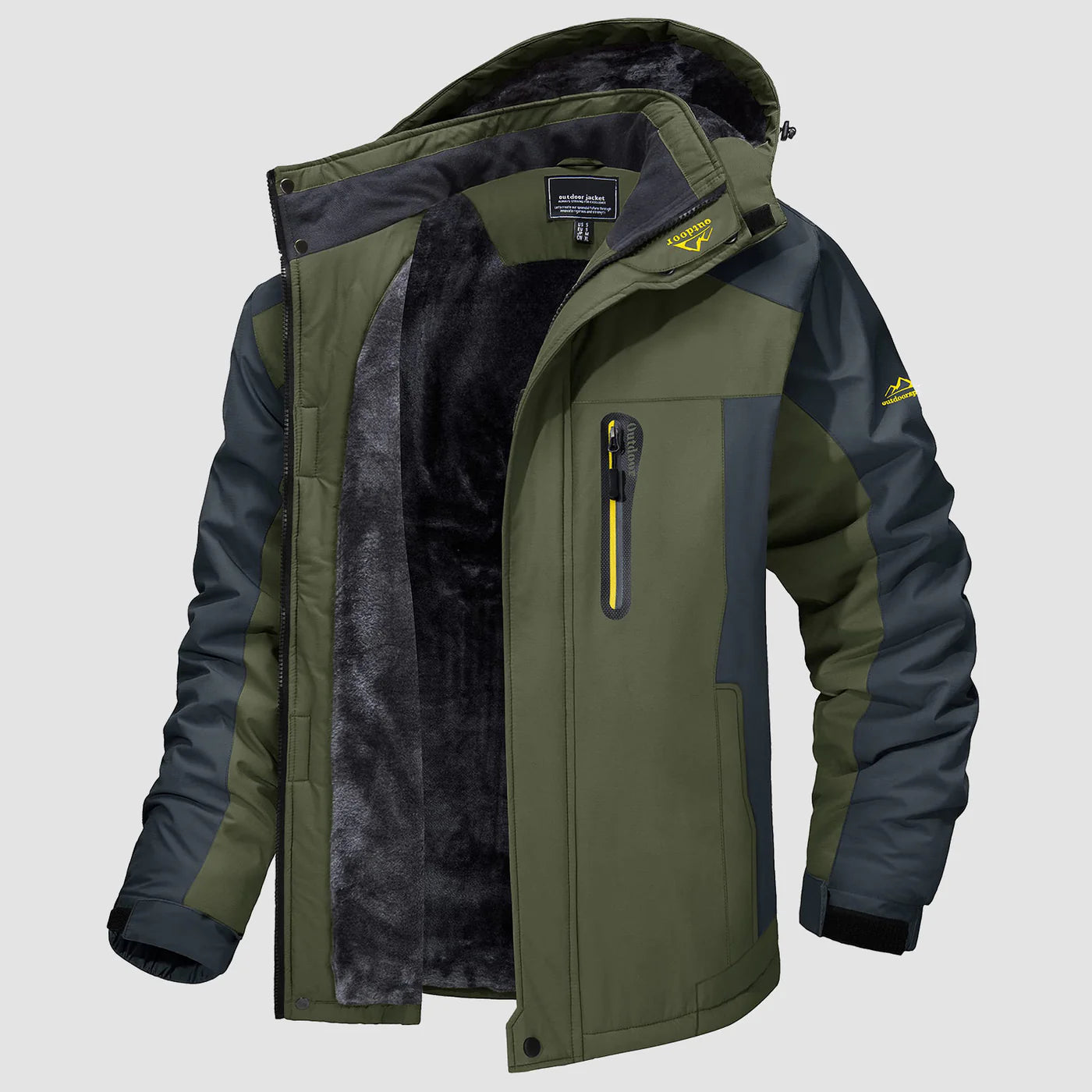 Men's Water-Resistant Fleece Lined Warm Winter Jacket