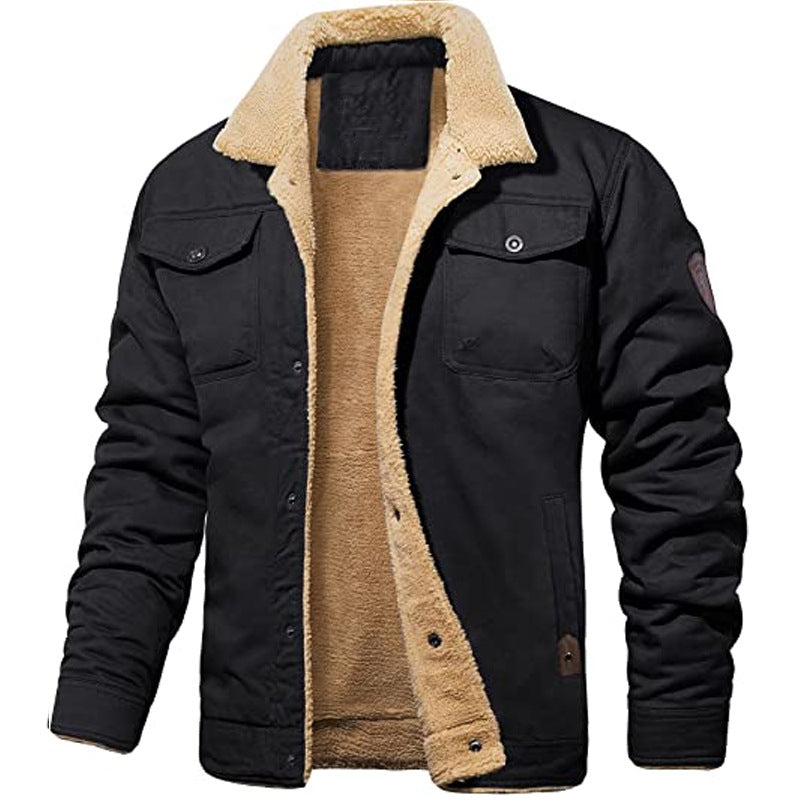 Men's Sherpa Lined Jacket with Multi Pockets