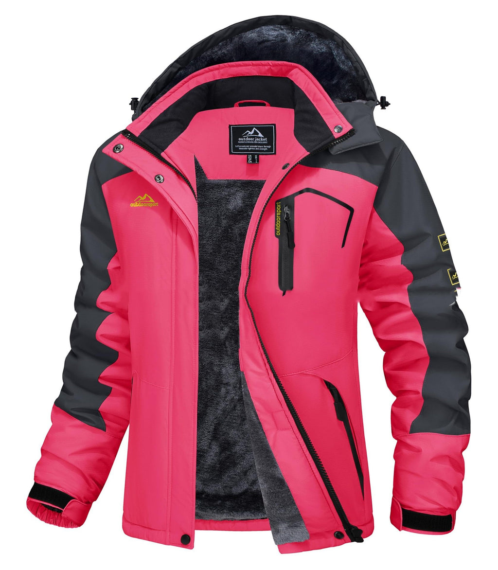 Women's Water-Resistant Fleece Lined Warm Windproof Winter Jacket