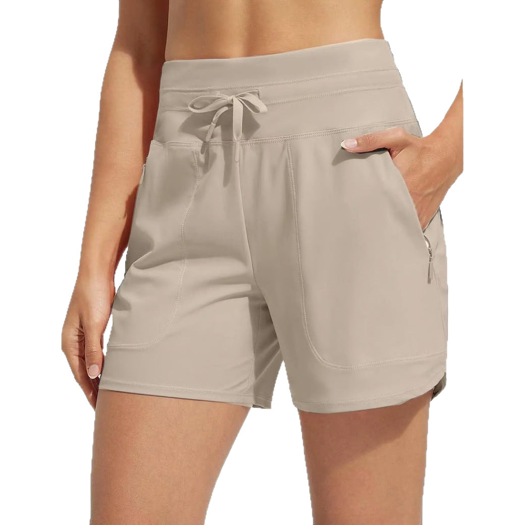 Woman's High Waist Yoga Loose Leisure Sports Shorts