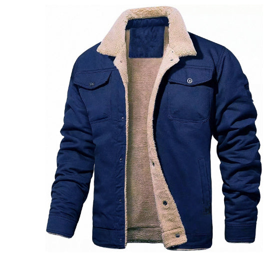 Men's Sherpa Lined Jacket with Multi Pockets