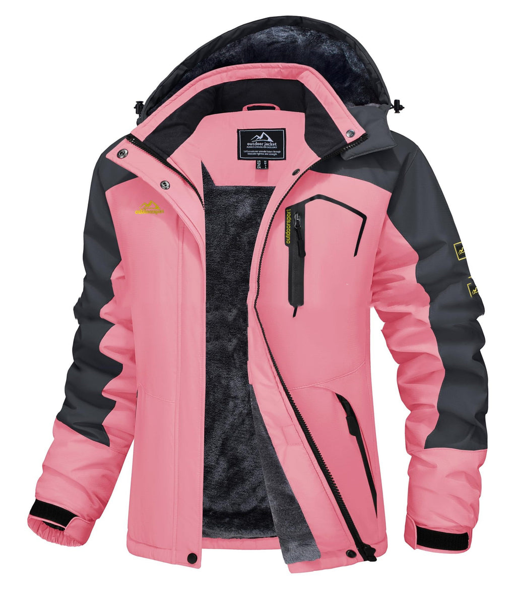 Women's Water-Resistant Fleece Lined Warm Windproof Winter Jacket