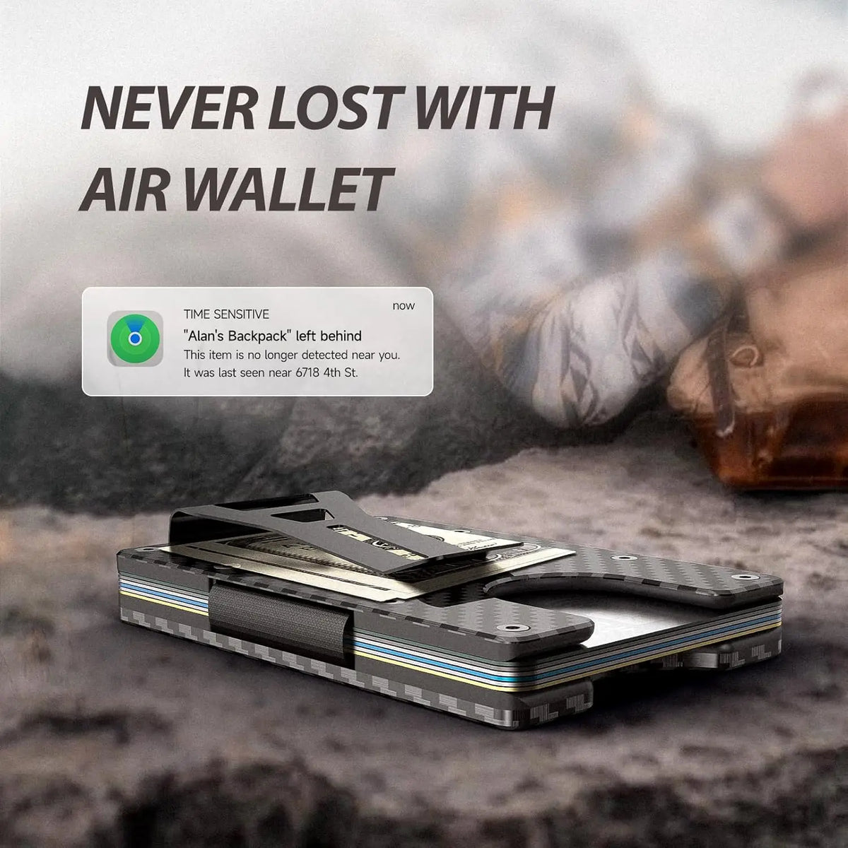 Smart Metal Wallet Built-in Find My Tracker (iOS Only), RFID-Blocking Metal Design, Holds 12 Cards & Removable Cash Clip