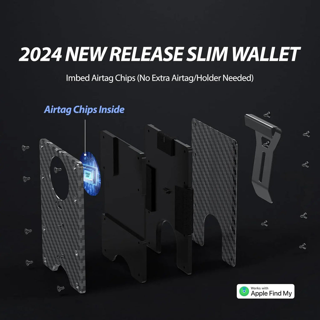 Smart Metal Wallet Built-in Find My Tracker (iOS Only), RFID-Blocking Metal Design, Holds 12 Cards & Removable Cash Clip