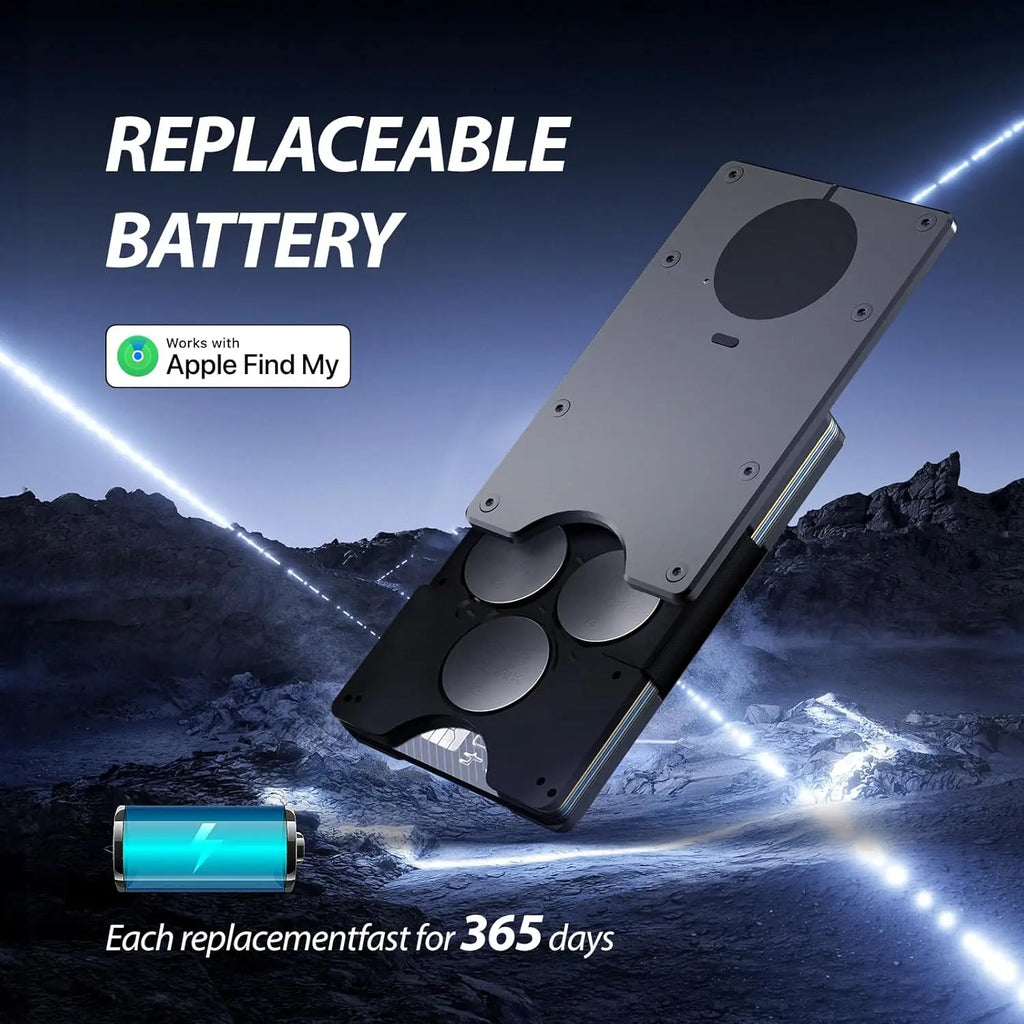 Smart Metal Wallet Built-in Find My Tracker (iOS Only), RFID-Blocking Metal Design, Holds 12 Cards & Removable Cash Clip