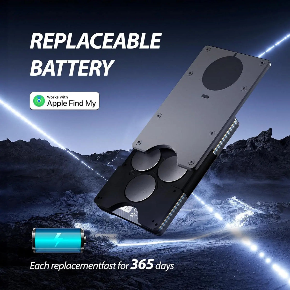 Smart Metal Wallet Built-in Find My Tracker (iOS Only), RFID-Blocking Metal Design, Holds 12 Cards & Removable Cash Clip