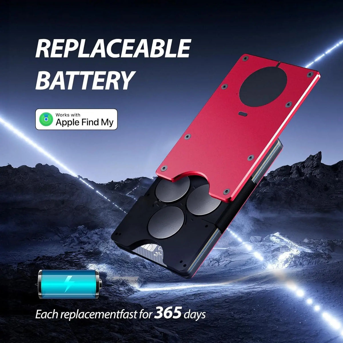 Smart Metal Wallet Built-in Find My Tracker (iOS Only), RFID-Blocking Metal Design, Holds 12 Cards & Removable Cash Clip