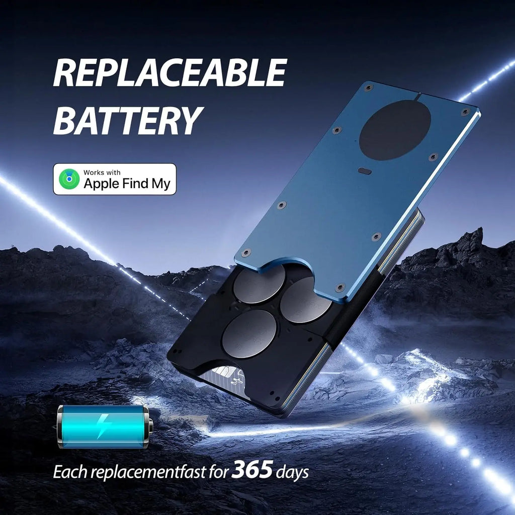 Smart Metal Wallet Built-in Find My Tracker (iOS Only), RFID-Blocking Metal Design, Holds 12 Cards & Removable Cash Clip