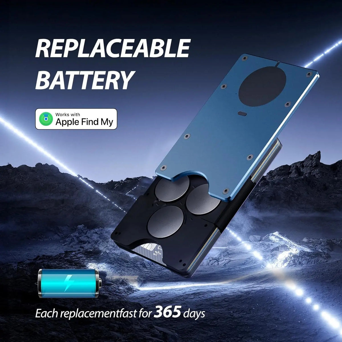 Smart Metal Wallet Built-in Find My Tracker (iOS Only), RFID-Blocking Metal Design, Holds 12 Cards & Removable Cash Clip