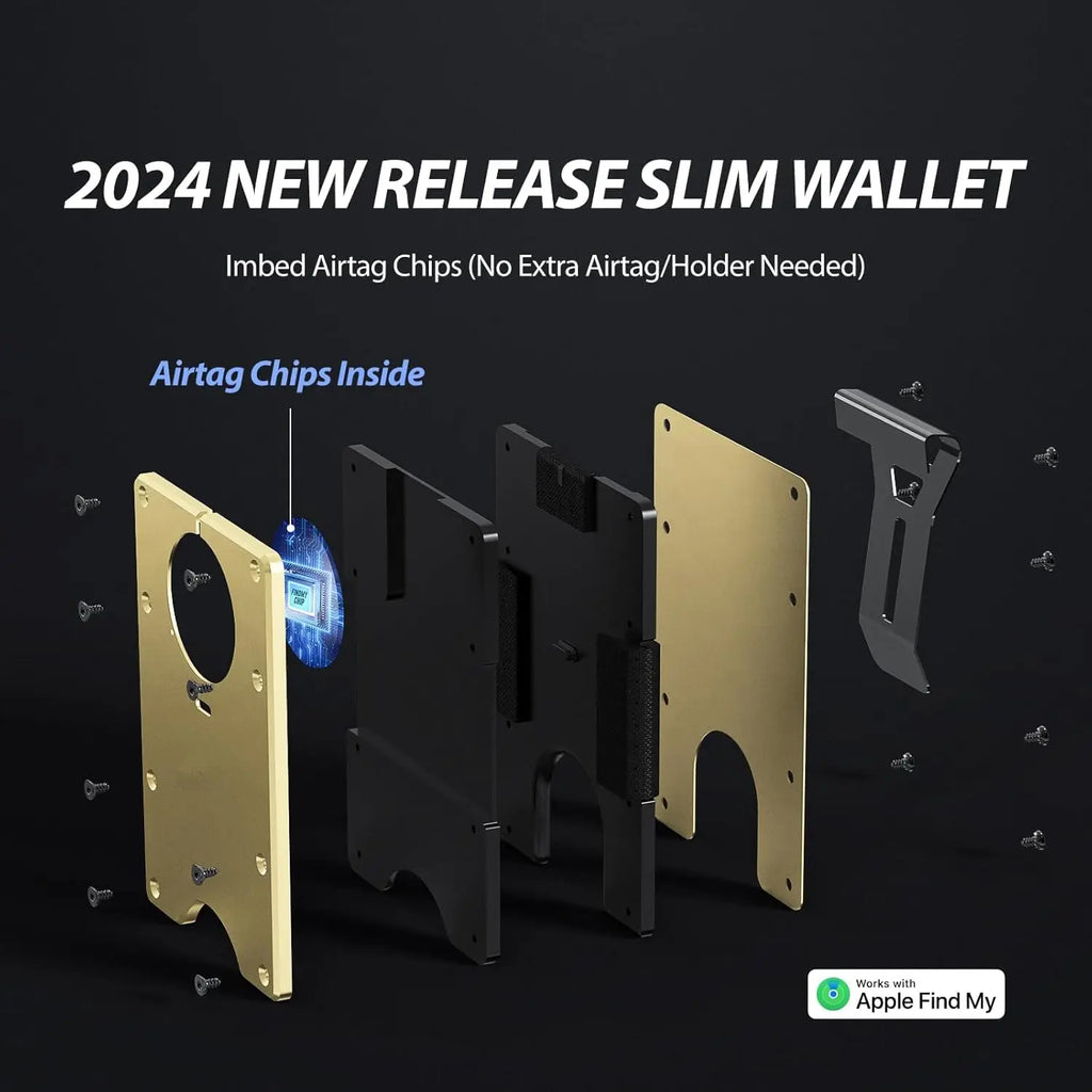Smart Metal Wallet Built-in Find My Tracker (iOS Only), RFID-Blocking Metal Design, Holds 12 Cards & Removable Cash Clip