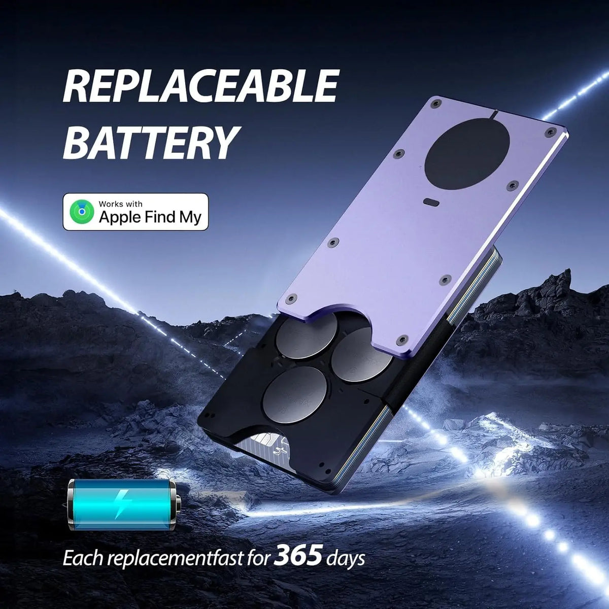 Smart Metal Wallet Built-in Find My Tracker (iOS Only), RFID-Blocking Metal Design, Holds 12 Cards & Removable Cash Clip