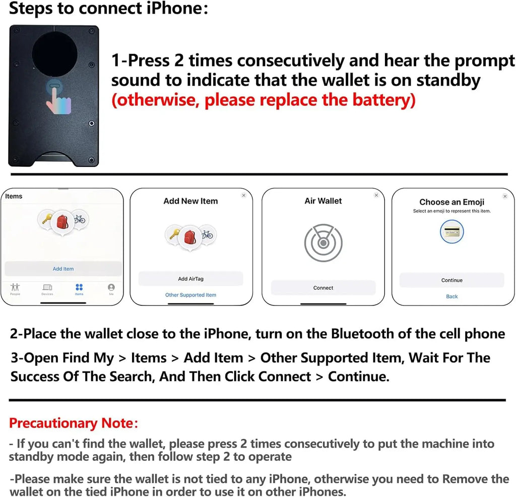 Smart Metal Wallet Built-in Find My Tracker (iOS Only), RFID-Blocking Metal Design, Holds 12 Cards & Removable Cash Clip