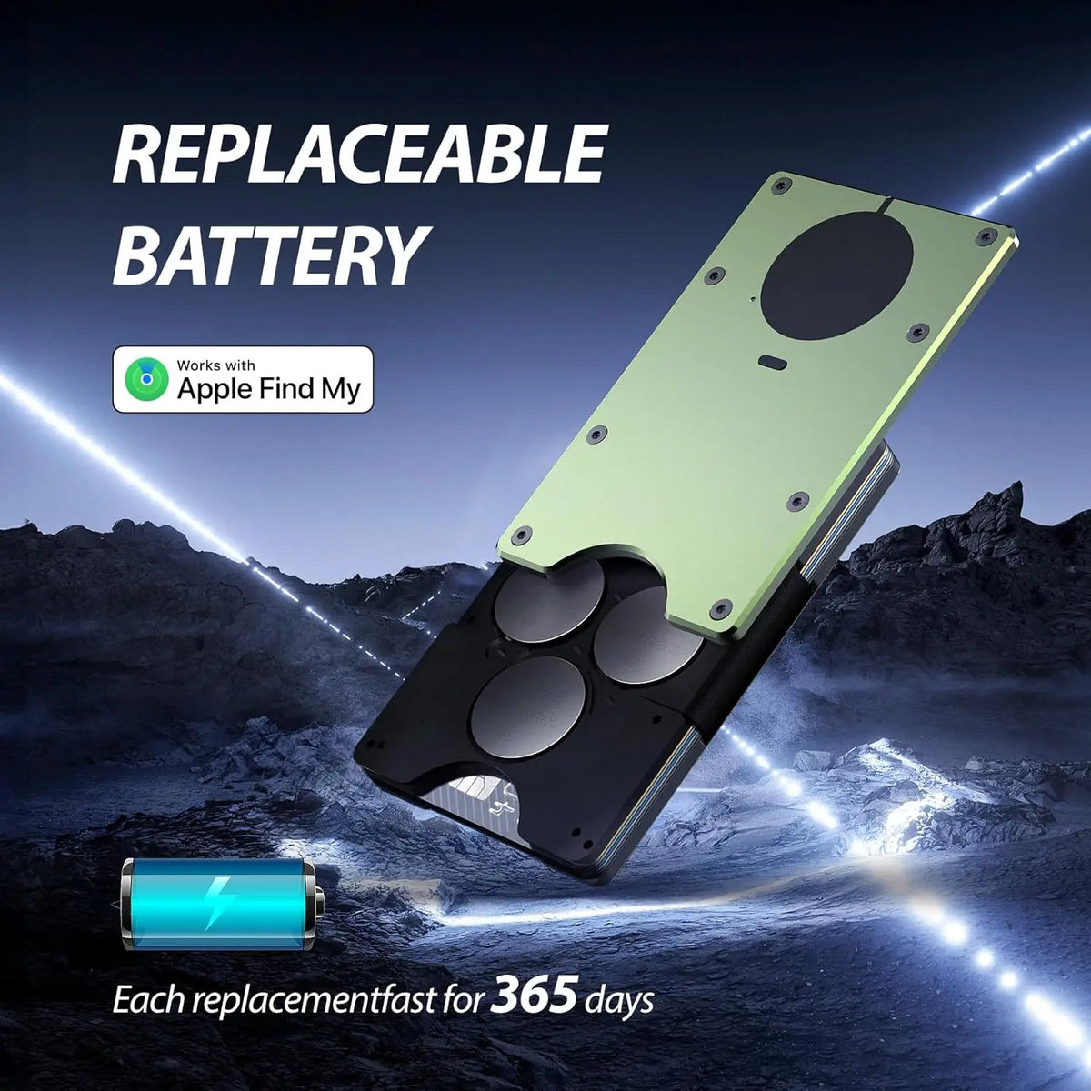 Smart Metal Wallet Built-in Find My Tracker (iOS Only), RFID-Blocking Metal Design, Holds 12 Cards & Removable Cash Clip