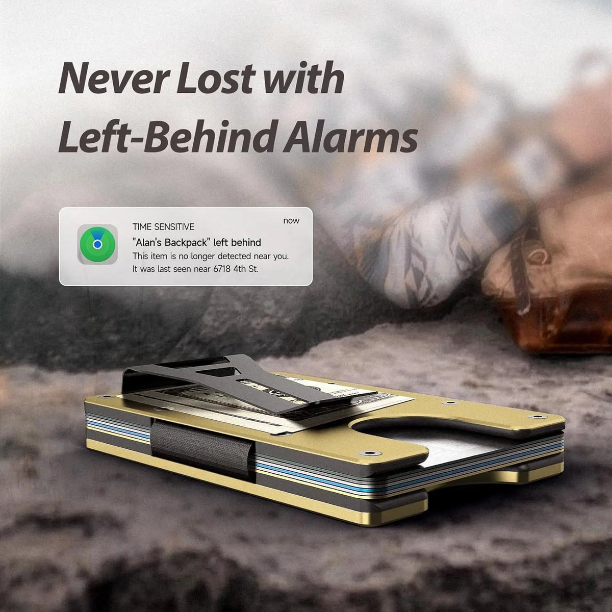 Smart Metal Wallet Built-in Find My Tracker (iOS Only), RFID-Blocking Metal Design, Holds 12 Cards & Removable Cash Clip