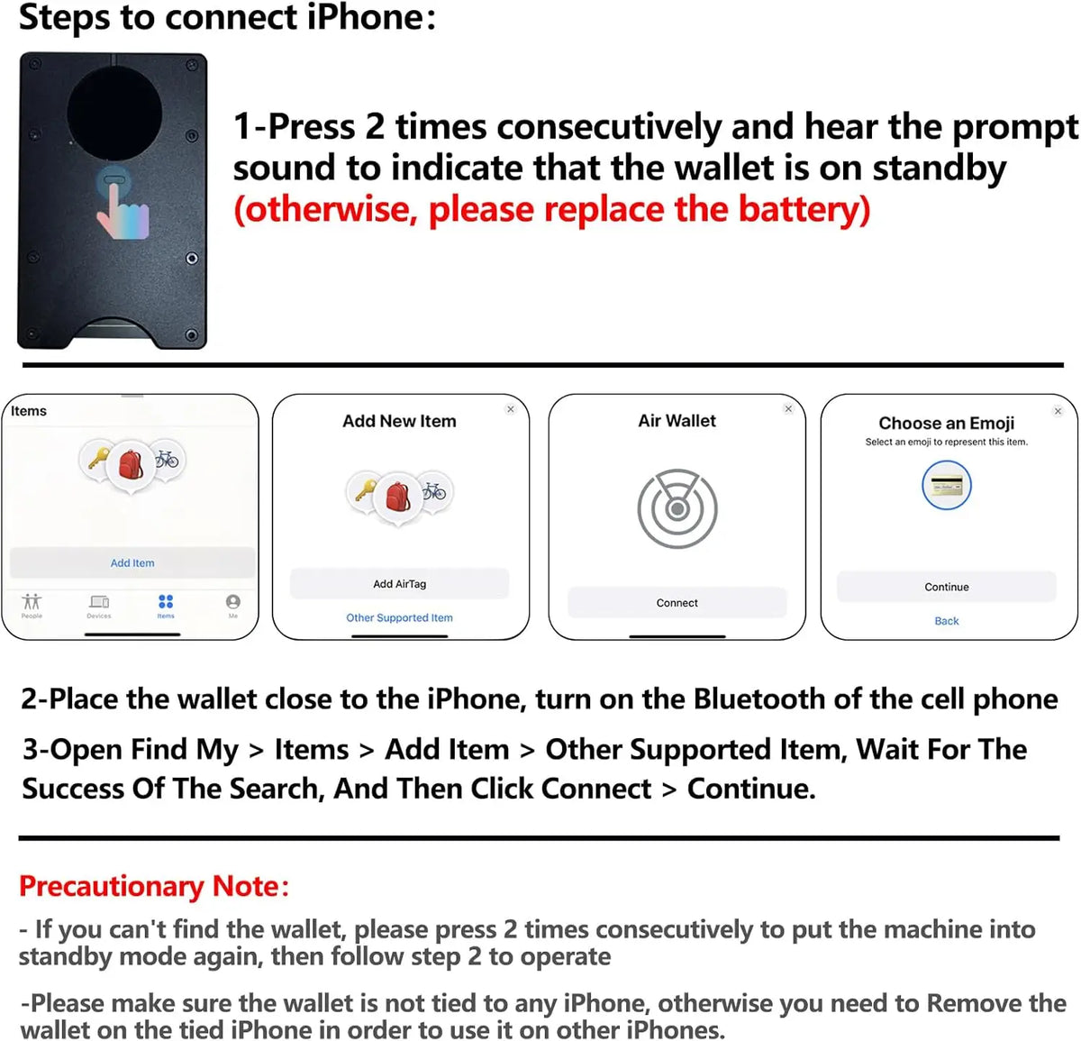Smart Metal Wallet Built-in Find My Tracker (iOS Only), RFID-Blocking Metal Design, Holds 12 Cards & Removable Cash Clip