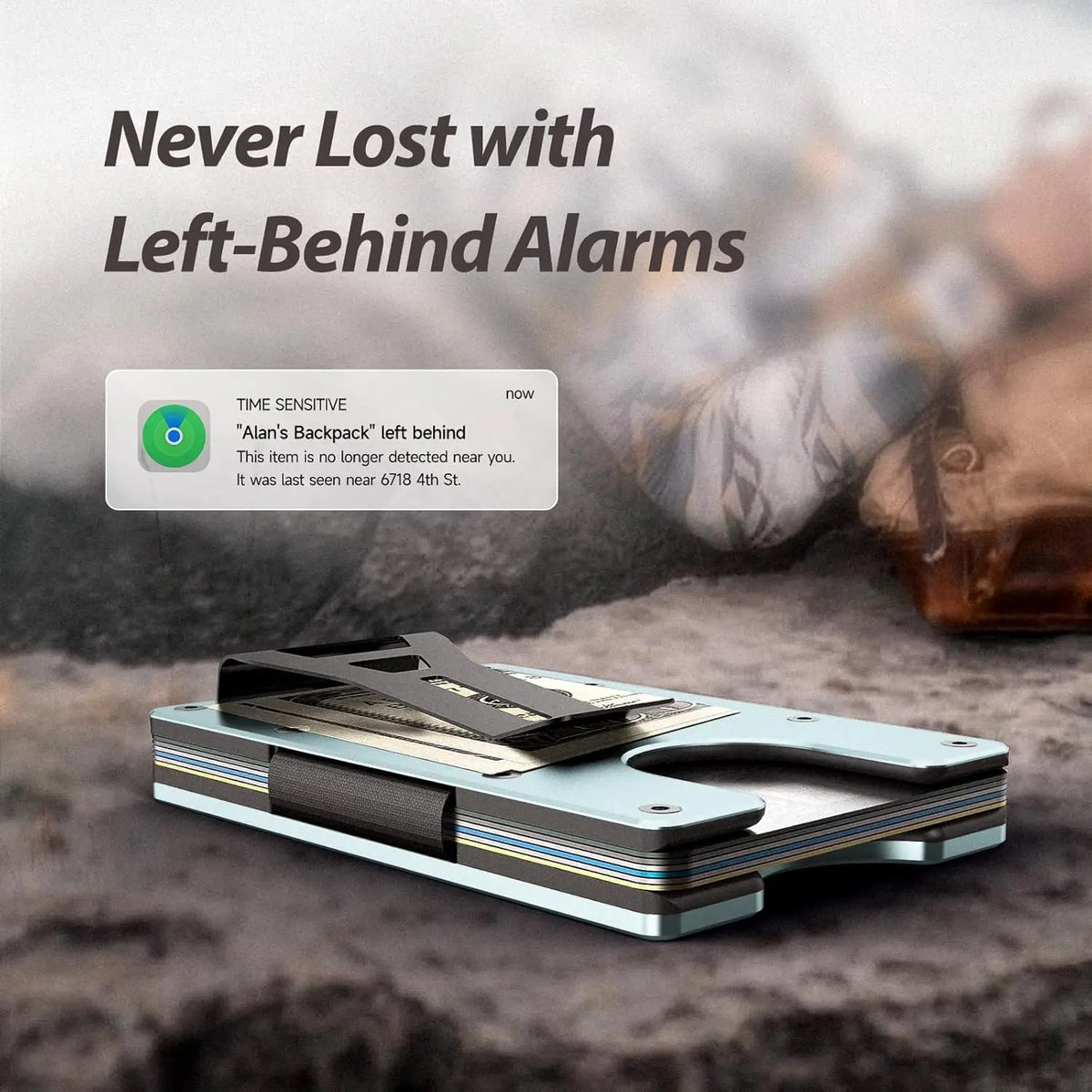 Smart Metal Wallet Built-in Find My Tracker (iOS Only), RFID-Blocking Metal Design, Holds 12 Cards & Removable Cash Clip
