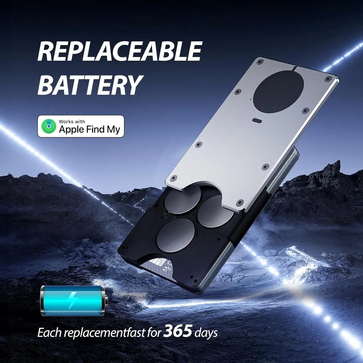 Smart Metal Wallet Built-in Find My Tracker (iOS Only), RFID-Blocking Metal Design, Holds 12 Cards & Removable Cash Clip