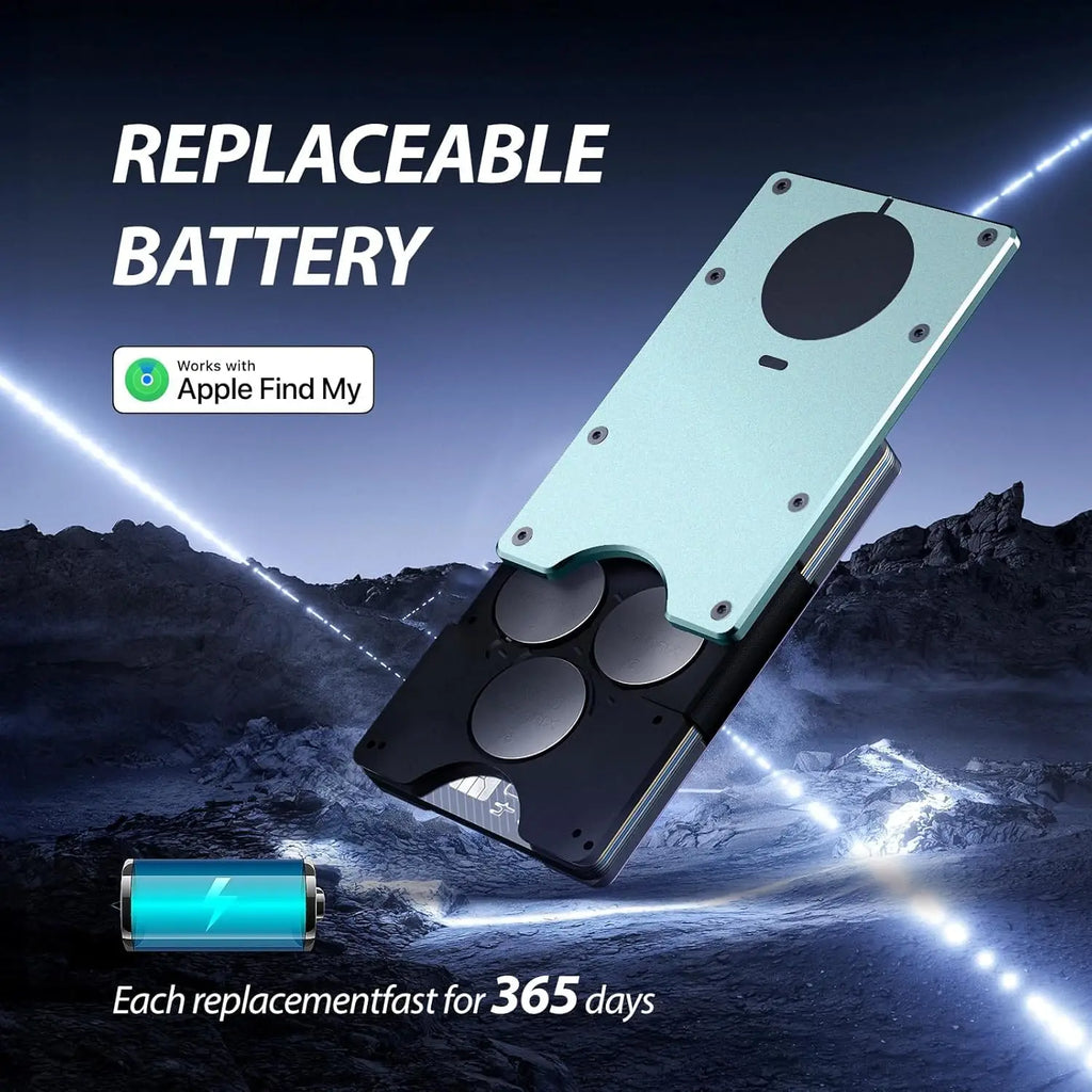 Smart Metal Wallet Built-in Find My Tracker (iOS Only), RFID-Blocking Metal Design, Holds 12 Cards & Removable Cash Clip