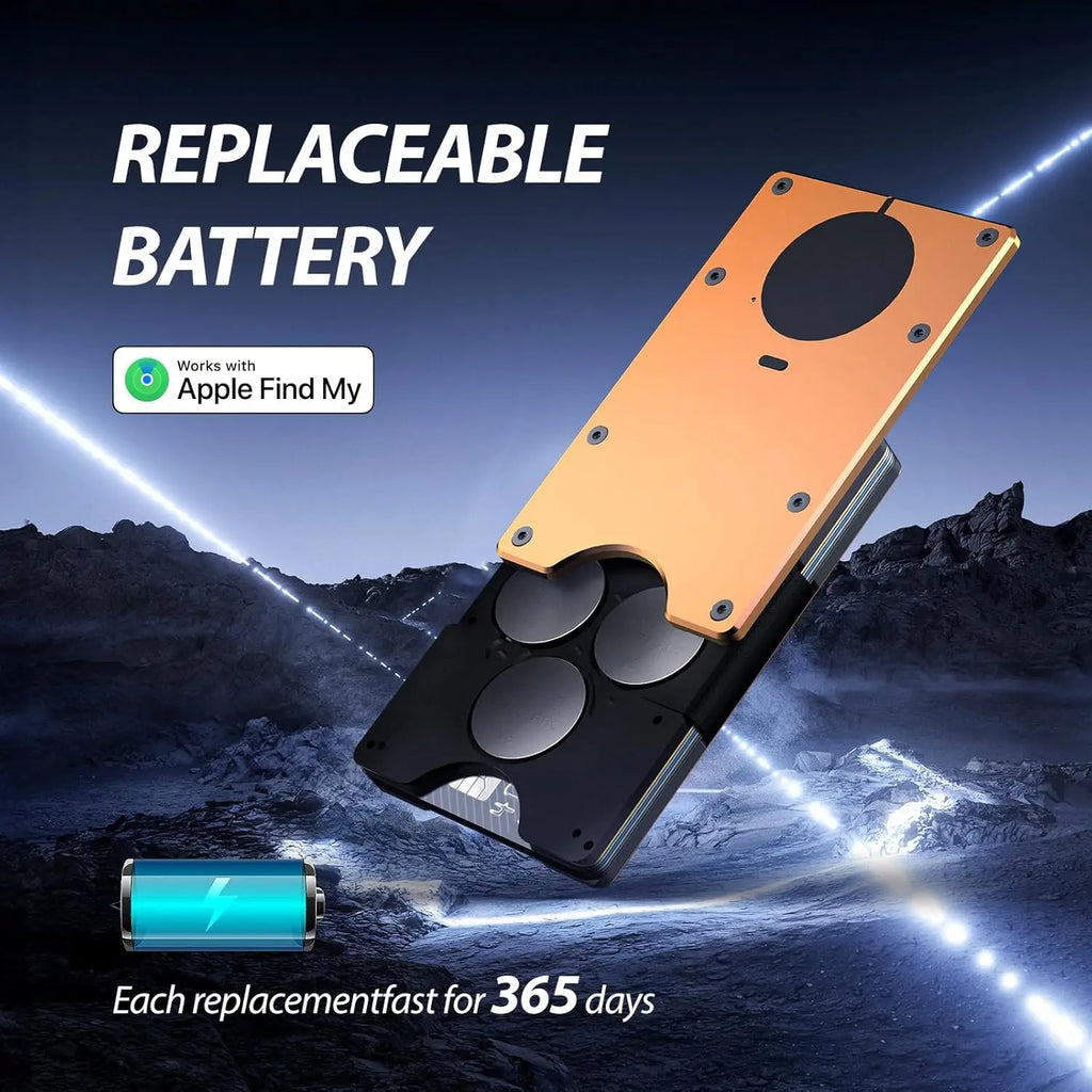 Smart Metal Wallet Built-in Find My Tracker (iOS Only), RFID-Blocking Metal Design, Holds 12 Cards & Removable Cash Clip