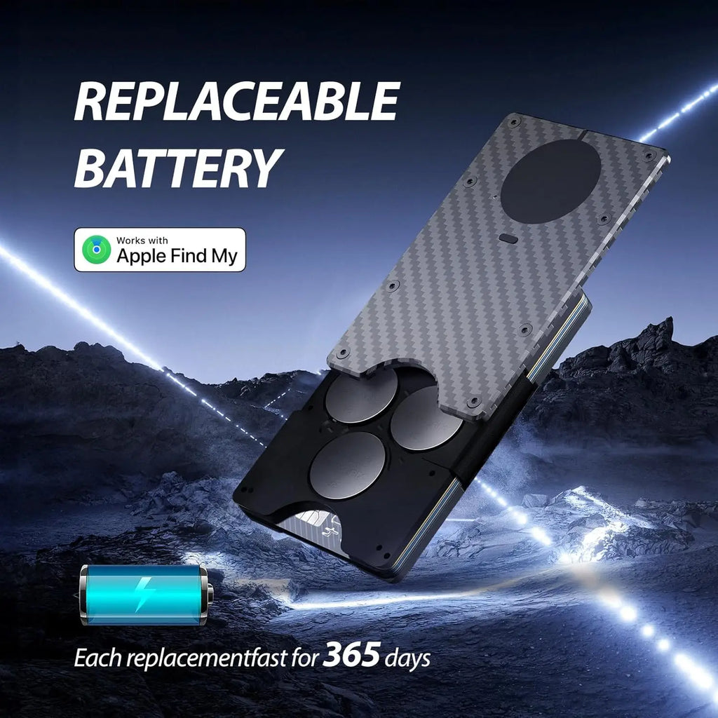 Smart Metal Wallet Built-in Find My Tracker (iOS Only), RFID-Blocking Metal Design, Holds 12 Cards & Removable Cash Clip