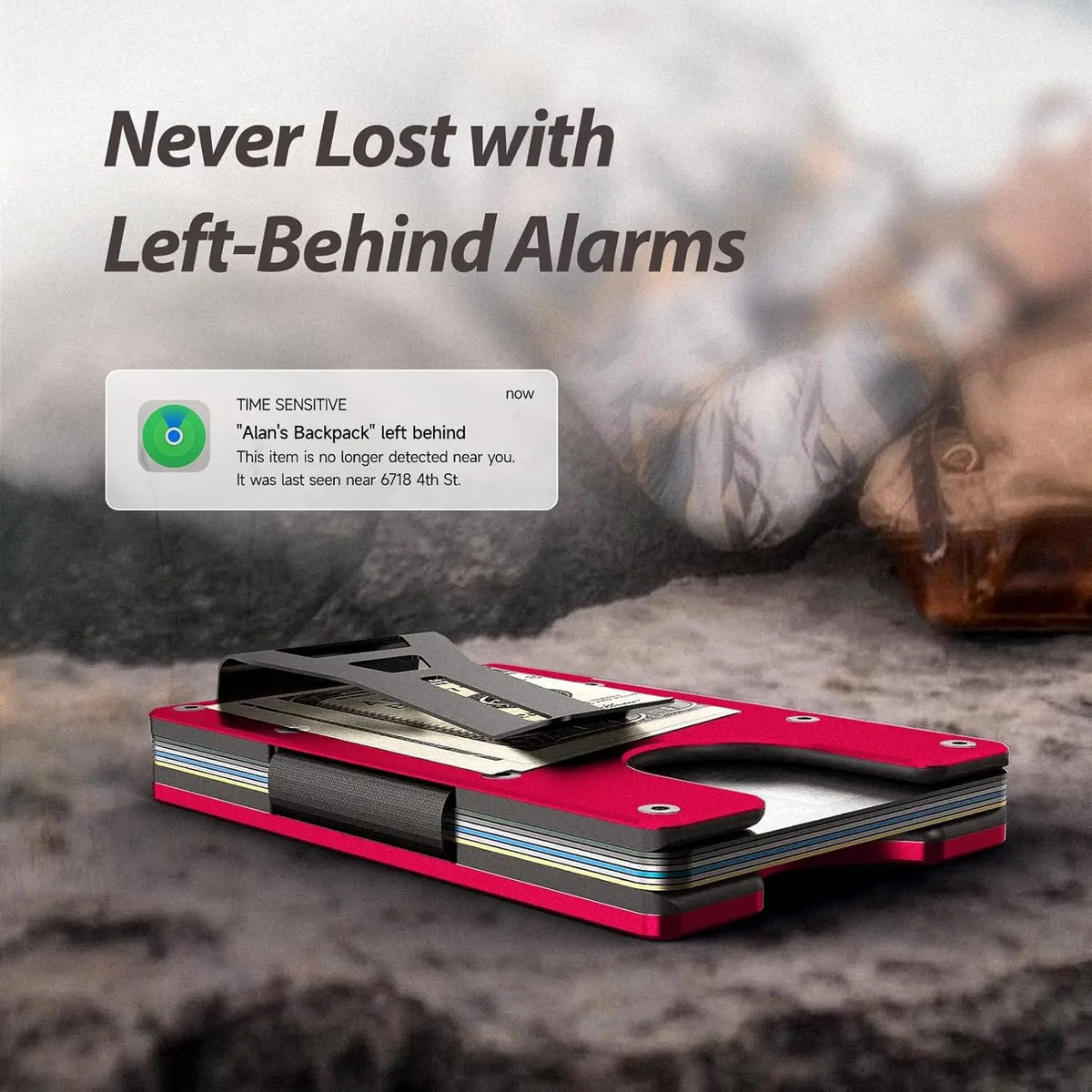 Smart Metal Wallet Built-in Find My Tracker (iOS Only), RFID-Blocking Metal Design, Holds 12 Cards & Removable Cash Clip
