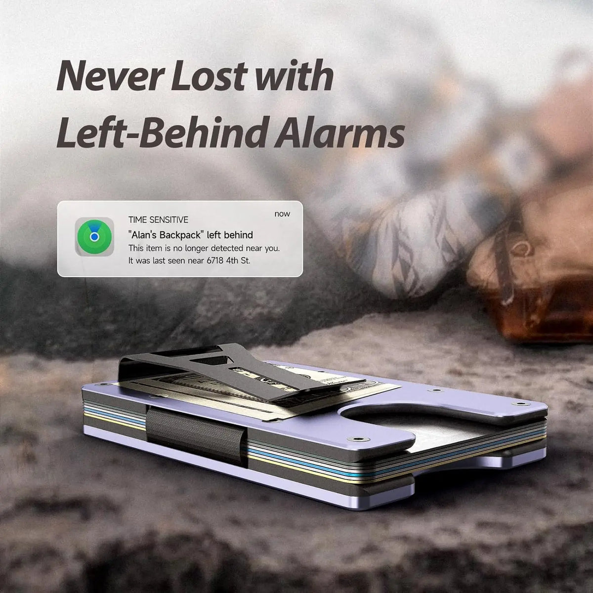 Smart Metal Wallet Built-in Find My Tracker (iOS Only), RFID-Blocking Metal Design, Holds 12 Cards & Removable Cash Clip