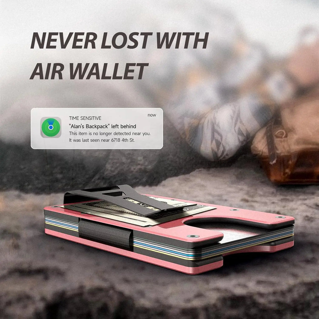 Smart Metal Wallet Built-in Find My Tracker (iOS Only), RFID-Blocking Metal Design, Holds 12 Cards & Removable Cash Clip