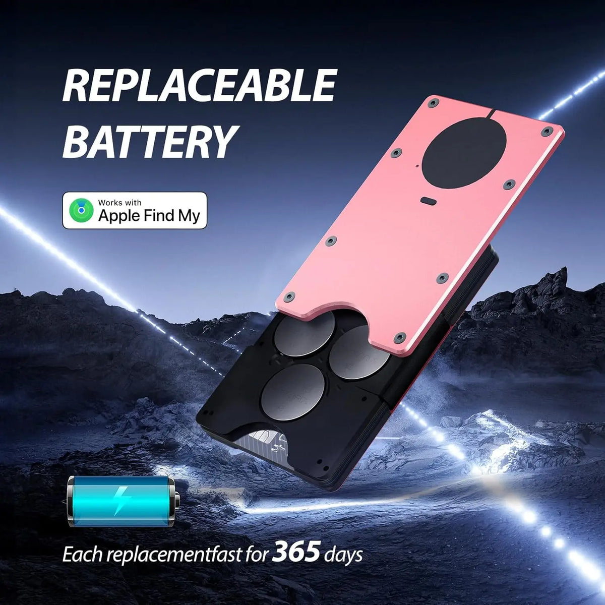 Smart Metal Wallet Built-in Find My Tracker (iOS Only), RFID-Blocking Metal Design, Holds 12 Cards & Removable Cash Clip