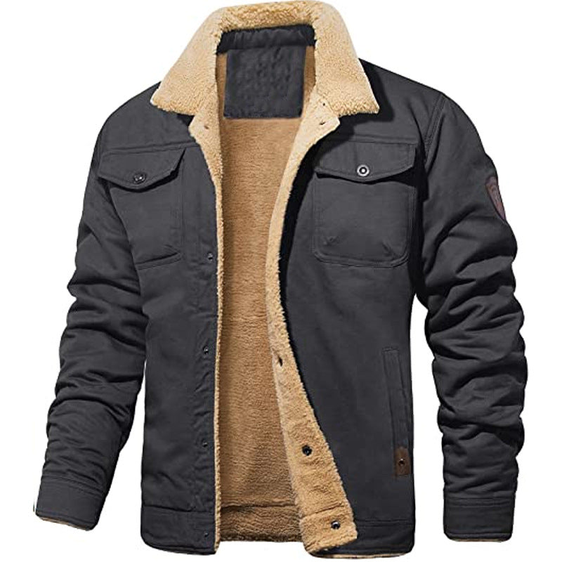 Men's Sherpa Lined Jacket with Multi Pockets