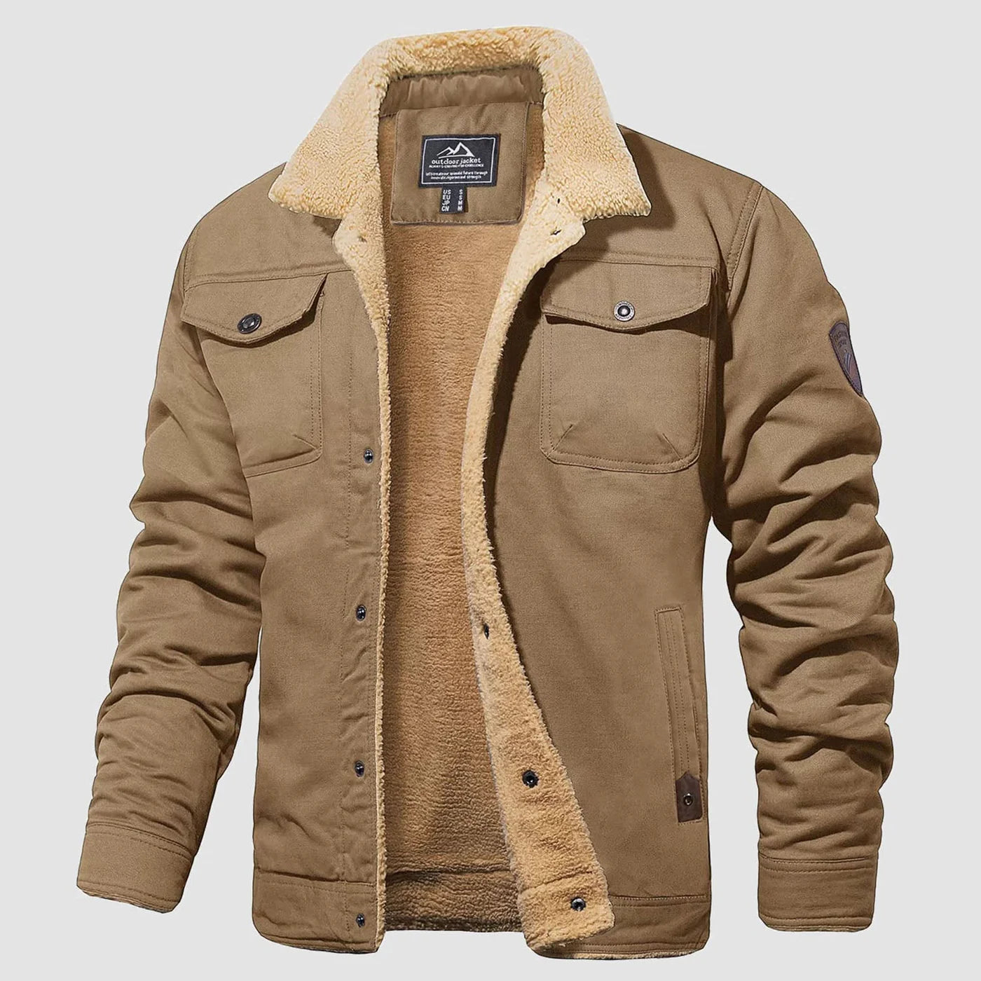 Men's Sherpa Lined Jacket with Multi Pockets