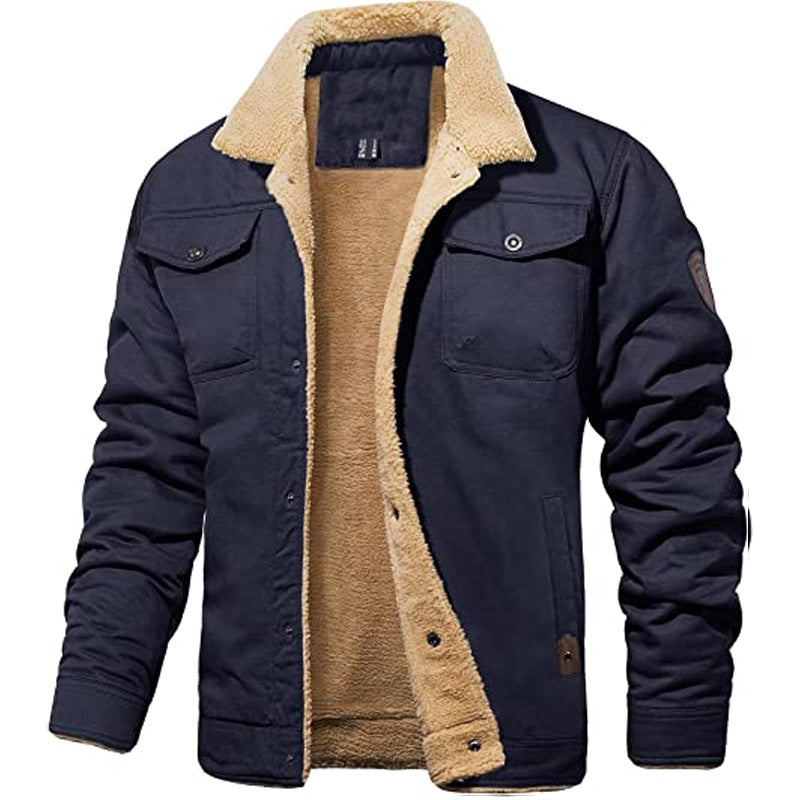 Men's Sherpa Lined Jacket with Multi Pockets