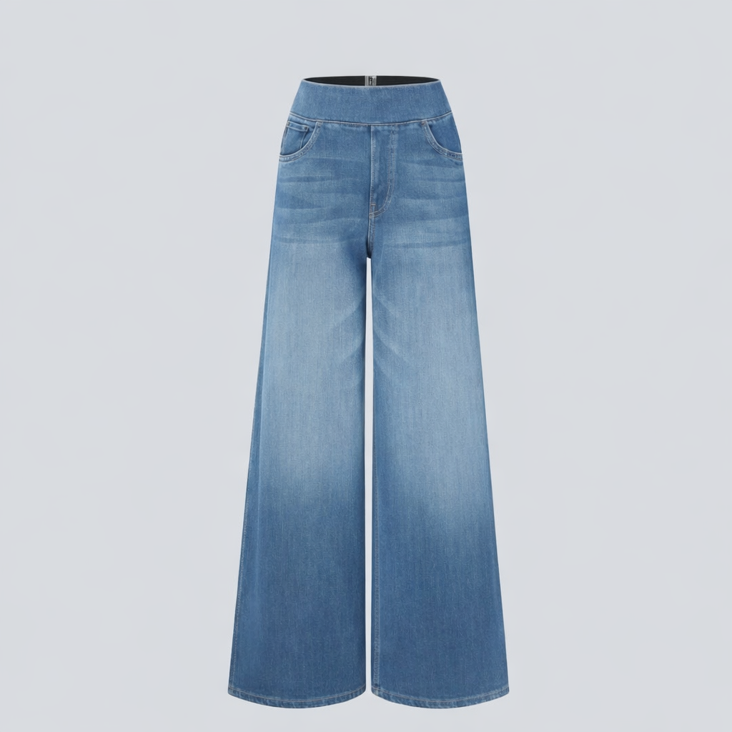 High-waisted Jeans Women Vintage Wash Loose Wide-leg Pants